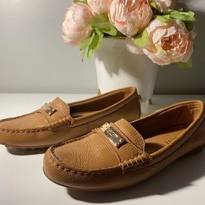Coach Fredrica Pebble Grain Leather Loafers Ginger Color - Size 6.5M - Like New!